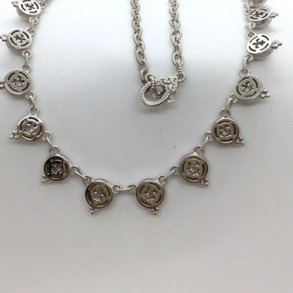 Judith Ripka sterling silver Diamonique Dew Drop Necklace/Limited Edition/51 grm - Picture 2 of 4